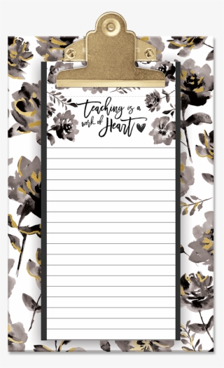 Gray Floral Teacher Clipboard Set - Picture Frame #9188263