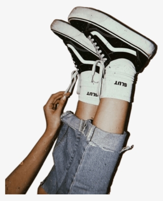 Vans Shoes Legs Feet Aesthetic Niche Nichememe Socks - Slut Socks #9189198