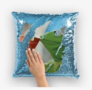 Kermit Tea Sequin Pillow - Sequin Pillow With Face #9190041