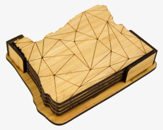 Rustek Oregon Geo Engraved Coaster Set - Wood #9190318