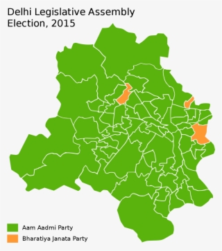 2015 Delhi Legislative Assembly Election - Delhi Map Vector #9192593