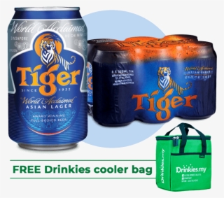 Tiger 2x 6-can Pack Free Drinkies Cooler Bag - Tiger Beer Can Malaysia #9193031