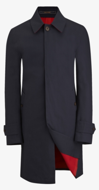 The Crombie Coat - Crombie Navy Cotton Rainmac With Red Interior #9194247