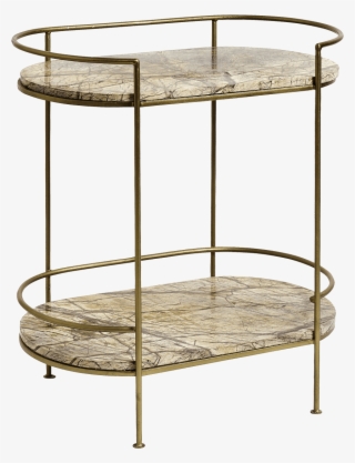 Zelda Golden Marble Side Table - Nordal Oval Sidetable #9194487