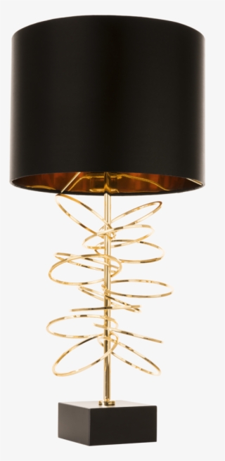 Luxury Table Lamp, Black Shade Gold Finish Glamour - Lamp #9195427