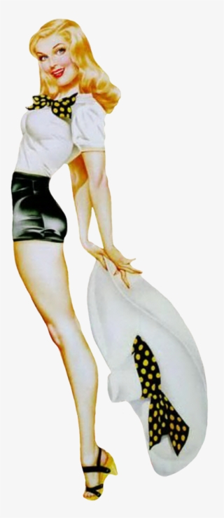 1950th Girl With Hat - 50's Pin Up Girl Tattoos #9195459