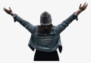 #woman #girl #back #jeanjacket #denim #bonnet #wool - Uncertainty #9195508