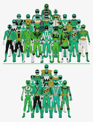 All Super Sentai And Power Rangers Greens By Taiko554 - Power Rangers All Green #9197955
