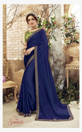 Navy Blue Colour Saree #9199426