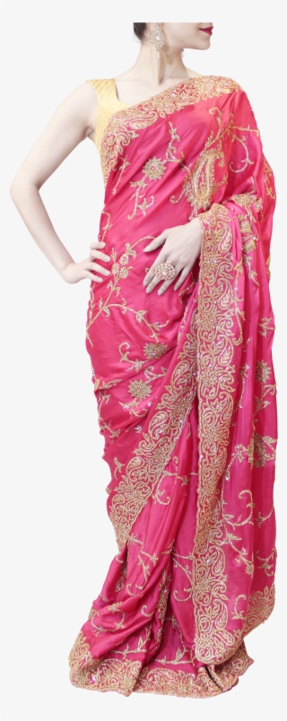 Pink Saree - Pink Saree Png #9199583