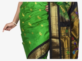 Green Paithani With Black Border #9199625