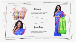 Blue Kanjivaram Saree With Brocade Blouse And Elegant - Collar Blouse Kanjeevaram Saree #9199732