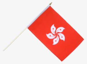 Hand Waving Flag 12x18" - Hong Kong Flag On Pole #920471