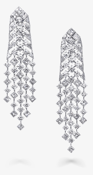 A Pair Of Graff Snowfall Earrings Featuring Baguette - Graff Diamonds #920902