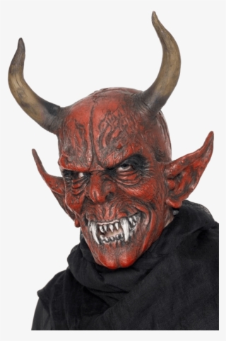 Adult Full Head Demon Devil Mask With Horns " Name="og - Halloween Demon Red Devil Mask #921508