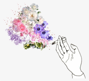 Cigarette, Flowers, And Smoke Image - Cigarette And Flower Drawing #922866
