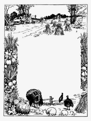 Clipart Stock Frame Medium Image Png - Thanksgiving Border Clip Art Black And White #923246
