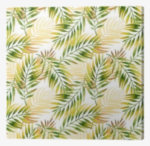 Watercolor And Golden Graphic Palm Leaf Seamless Pattern - Obraz W Ramie Palma Liść F1baa120x80-2897 #923247