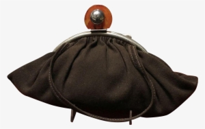 Vintage Wool Purse With Art Deco Frame - Hobo Bag #924777