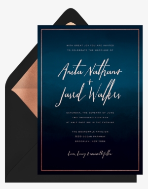 Dark Ombre Watercolor By Signature Greenvelope - Wedding Invitation #925668