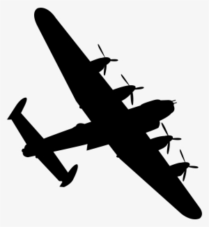 Black And White Light Aircraft With Propeller On White - Lancaster Bomber Silhouette #926375