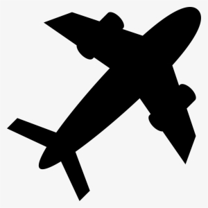 Plane Diagonal Silhouette - Plane Flat Icon Png #926774
