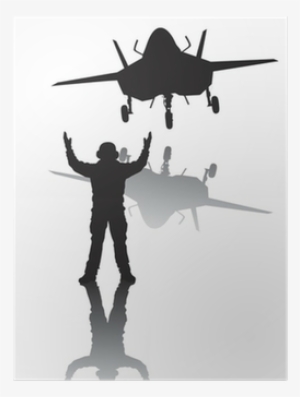 Stealth Plane And Aircraft Carrier Crewman - Airplane #927031