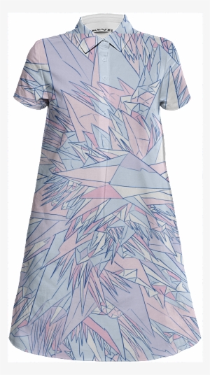 Glass Shards Mini Shirt Dress $98 - Day Dress #927319