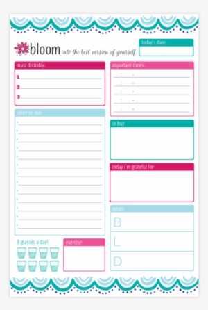 Bloom Daily Planners Teal Daily Planning System Pad #927480