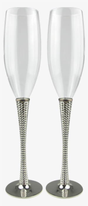 Champagne Flute With Texture - Silver Champagne Glass Png #927569