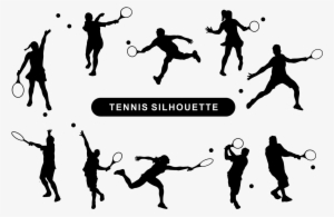 Tennis Players Silhouette Vector - Transparent Tennis Player Silhouette #927720