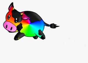 By Terrabird On Deviantart - Rainbow Cow Gif #927896