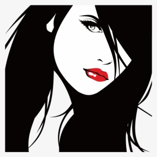 Illustration Beautiful Lips Transprent Png Free Download - Silhouette Girl Face Vector #9203133