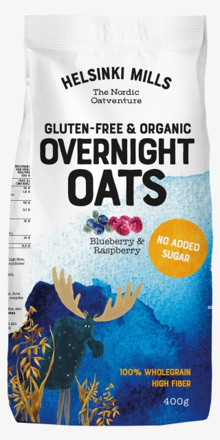 Gluten-free & Organic Overnight Oats Blueberry & Raspberry - Overnight Oats Helsinki Mills #9204005
