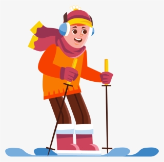 Character Cartoon Cute Ski Png And Vector Image - Illustration #9205693