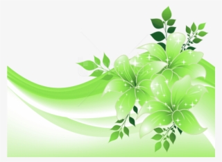 Free Png Green Decoration With Flowers Png Images Transparent - Transparent Green Flowers Png #9205851