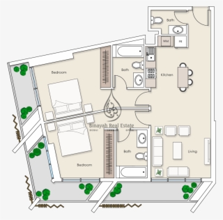 Platinum Residences 2 Bedroom Apartment Type 1 Floor - Floor Plan Dubai Apartment #9205993