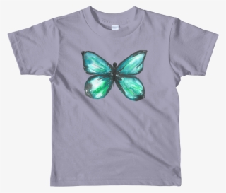Green Butterfly Short Sleeve Kids T-shirt - T-shirt #9206305