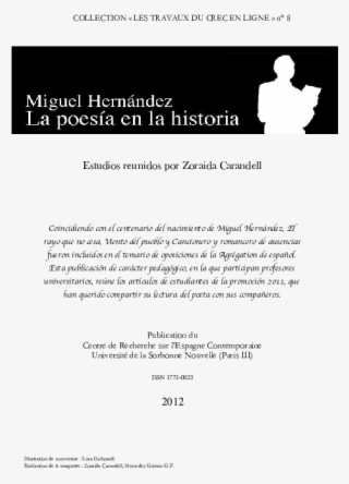 Le Cancionero Romancero De Ausencias De Miguel Hernández - Document #9207025