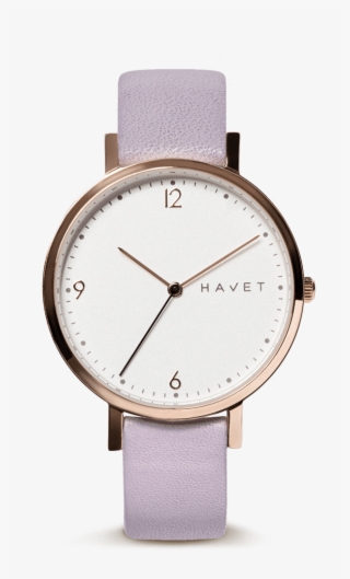 Oro Rosa Esfera Blanca Piel Malva - Analog Watch #9208646