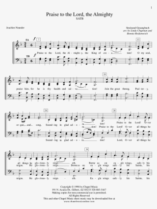 Praise To The Lord, The Almighty - Sheet Music #9209018