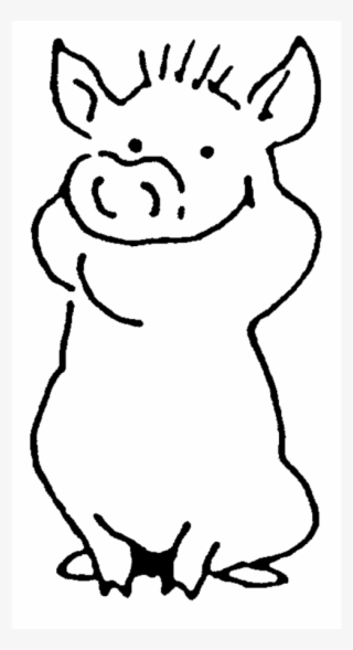 Zoom Sitting Pig Rubber Stamp - Cartoon #9213083