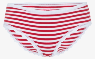 Stripe Lace Hipster In Red And White - Underpants #9213338