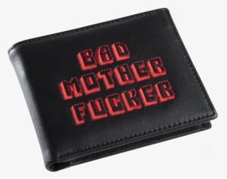 Black/red Embroidered Bad Mother Fucker Leather Wallet - Wallet #9219409