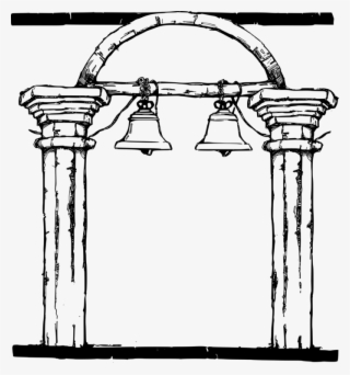 Column Picture Frames Bell Drawing Computer Icons - Bell Frame Black And White #9232205