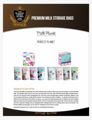 Milk Planet Premium Double Zip Lock Breastmilk Storage - Brochure #9232978