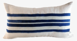 African Indigo Farmhouse Banded Lumbar Pillow - Cushion #9235693