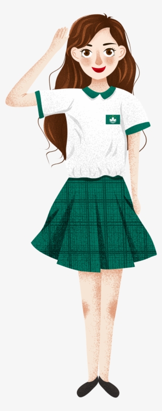 Cartoon Fresh Salute Illustration Png And Psd - การ์ตูน นักเรียน หญิง #9236942