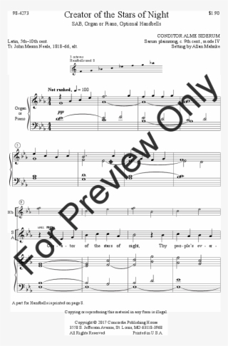 Creator Of The Stars Of Night Thumbnail - Sheet Music #9237649