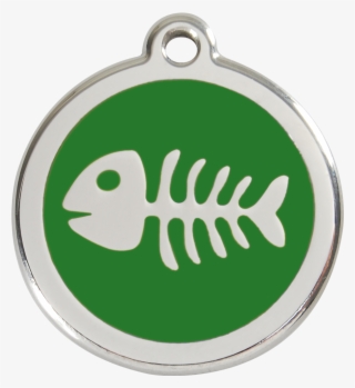 Fish Skeleton Pet Tag - Médaille Arête De Poisson #9239425
